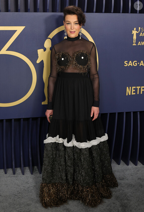 Olivia Williams - Photocall de la 30ème cérémonie Screen Actors Guild Awards à Los Angeles, le 24 février 2024. 