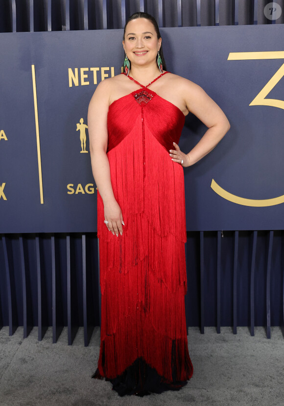 Lily Gladstone - Photocall de la 30ème cérémonie Screen Actors Guild Awards à Los Angeles, le 24 février 2024. 