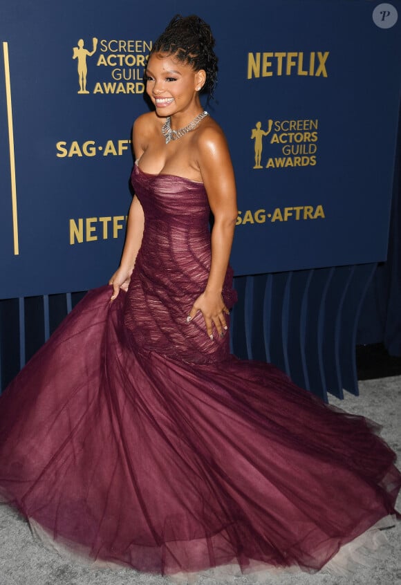 Halle bailey - Photocall de la 30ème cérémonie Screen Actors Guild Awards à Los Angeles, le 24 février 2024. 