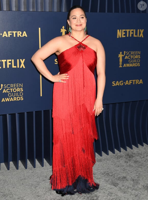Lily Gladstone - Photocall de la 30ème cérémonie Screen Actors Guild Awards à Los Angeles, le 24 février 2024. 