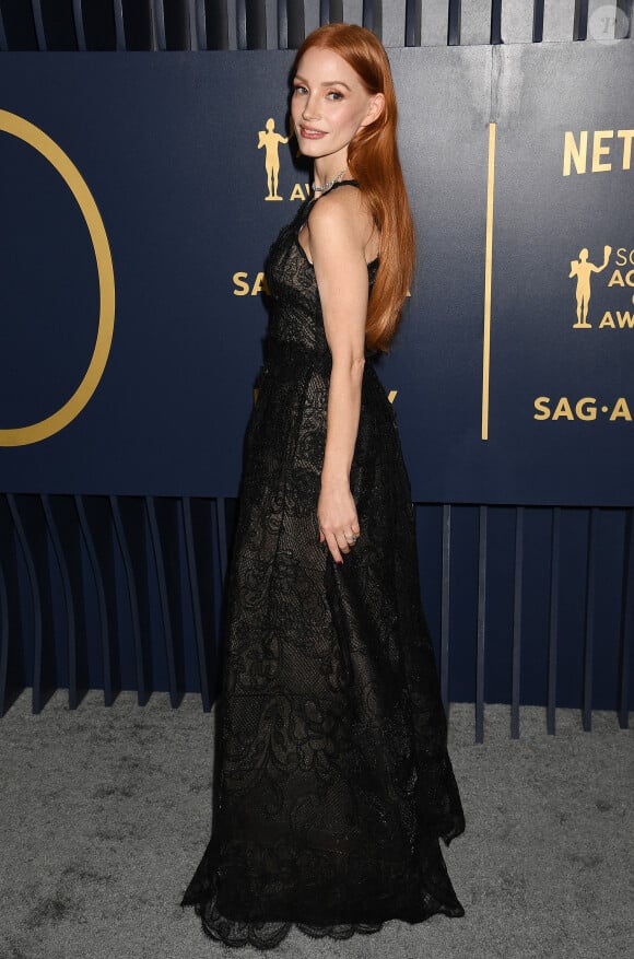 Jessica Chastain - Photocall de la 30ème cérémonie Screen Actors Guild Awards à Los Angeles, le 24 février 2024. 