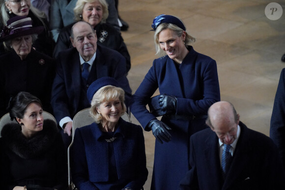 Penelope Knatchbull, Zara Tindall - Messe en hommage à Constantin II de Grèce, Chapelle St George, Windsor, Royaume-Uni, 27 février 2024. Photo by Jonathan Brady/PA Wire/ABACAPRESS.COM