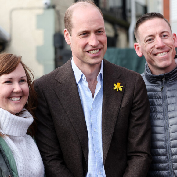 Dans le cadre de la Saint-David, fete nationale du Pays de Galles.
Le prince William, prince de Galles, visite le Turf Pub près de Wrexham, le 1er mars 2024. 