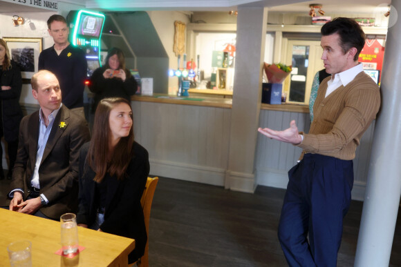 Le prince William, prince de Galles, visite le Turf Pub près de Wrexham, le 1er mars 2024. 