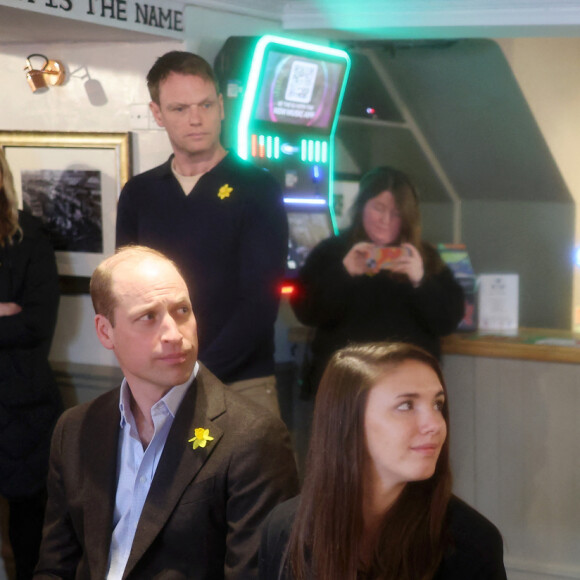 Le prince William, prince de Galles, visite le Turf Pub près de Wrexham, le 1er mars 2024. 