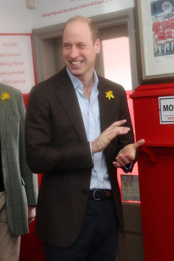 Le prince William, prince de Galles, visite le Turf Pub près de Wrexham, le 1er mars 2024. 