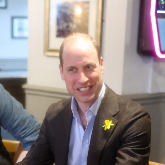 Le prince William, prince de Galles, visite le Turf Pub près de Wrexham, le 1er mars 2024. 