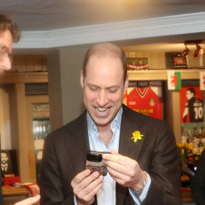 Le prince William, prince de Galles, visite le Turf Pub près de Wrexham, le 1er mars 2024. 