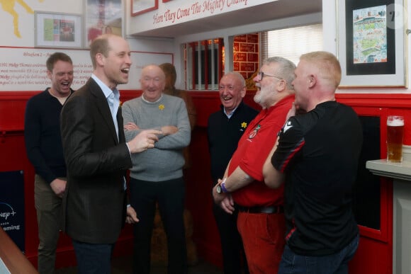 Le prince William, prince de Galles, visite le Turf Pub près de Wrexham, le 1er mars 2024. 