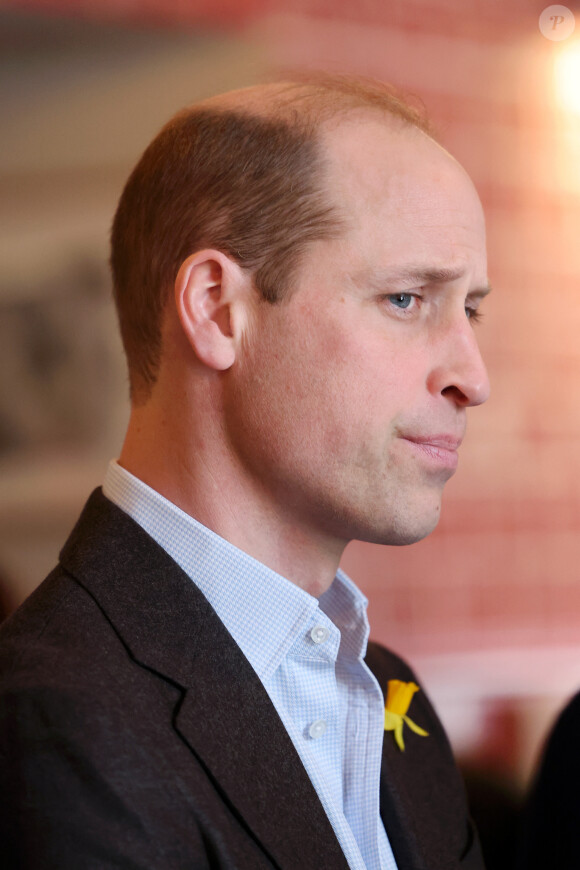 Le prince William, prince de Galles, visite le Turf Pub près de Wrexham, le 1er mars 2024. 
