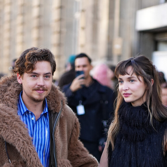 Cole Sprouse et Ari Fournier - Arrivées au défilé de mode Sacai collection femme automne/hiver 2024-2025 au Ground Control à Paris lors de la fashion week (PFW) le 4 mars 2024. © Lucia Sabatelli / Bestimage