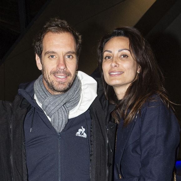Richard Gasquet et sa compagne Clementine - Célébrités assistent aux combats de MMA, Professional Fighters League Europe (PFL) à l'accord Arena de Bercy à Paris le 7 mars 2024. © Pierre Perusseau/Bestimage 