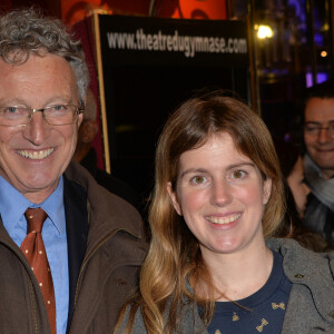 Nelson Monfort et sa fille Isaure - Générale de la pièce "Big Bang" de Igor et Grichka Bogdanoff (Bogdanov) au théâtre du Gymnase à Paris le 8 février 2016. © Veeren/Bestimage