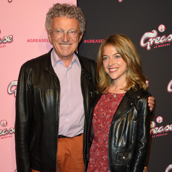 Nelson Monfort et sa fille Isaure - Générale de la comédie musicale "Grease" au Théâtre Mogador à Paris le 28 septembre 2017. © Coadic Guirec/Bestimage 