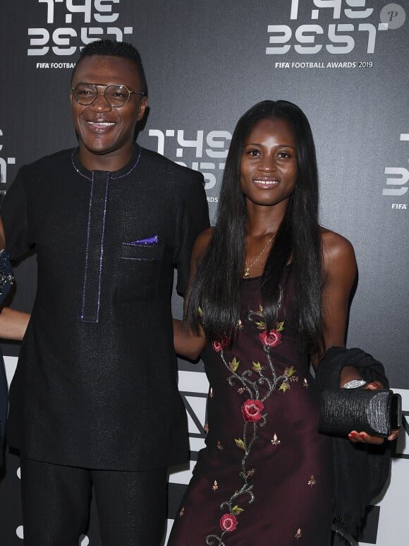 Marcel Desailly et une amie - Les célébrités arrivent à la cérémonie des Trophées Fifa "The Best" 2019 à la Scala à Milan, Italie le 23 septembre 2019. © Pierre Perusseau/Bestimage