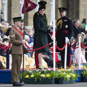 Le prince William, duc de Cambridge, Catherine Kate Middleto lors de la parade de la Saint Patrick dans le quartier de Hounslow à Londres le 17 mars 2019. La cérémonie se déroule avec le 1er bataillon des Irish Guards. Le duc de Cambridge est un des colonels des Irish Guards. 
