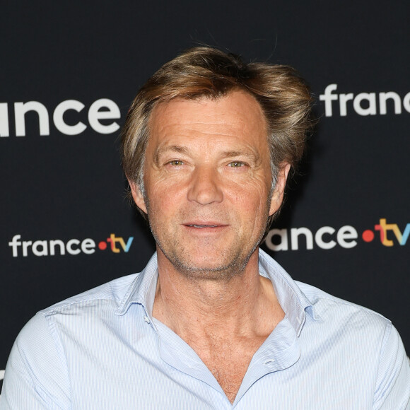 Laurent Delahousse au photocall pour la conférence de presse de rentrée de France TV à la Grande Halle de la Villette à Paris, France, le 11 juillet 2023. © Coadic Guirec/Bestimage 