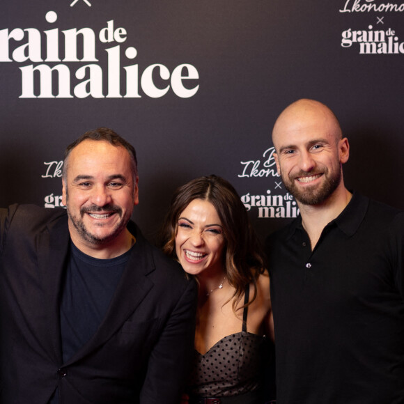 Exclusif - Paul Marque, Francois-Xavier Demaison, Denitsa et Francois Alu - Soirée de lancement de la collection Denitsa Ikonomova x Grain de malice à Paris le 24 novembre 2022. © Tiziano Da Silva / Bestimage 
