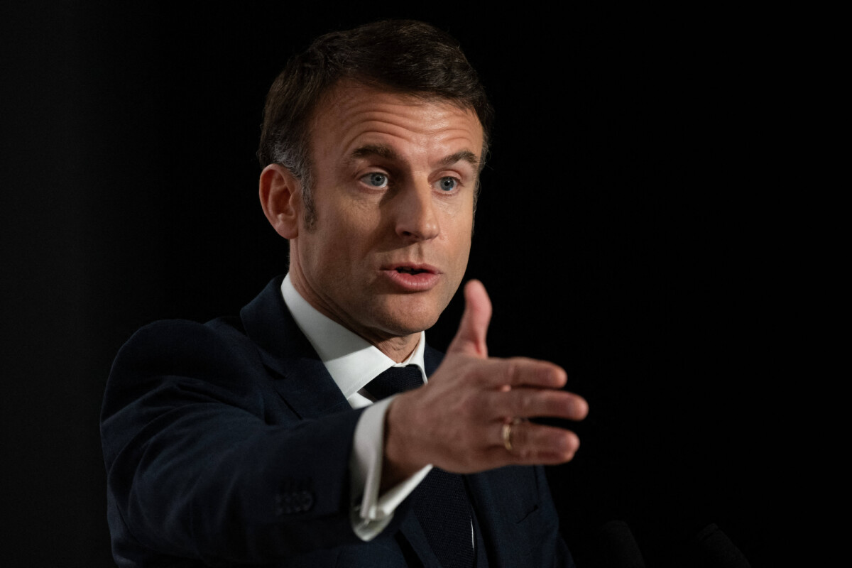 Photo : Le président de la République française E.Macron lors de la ...