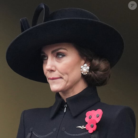 Catherine Kate Middleton, princesse de Galles - La famille royale honore les disparus des deux guerres mondiales lors de la cérémonie Remembrance Sunday ( Dimanche du souvenir ) au Cénotaphe à Londres le 12 novembre 2023. 