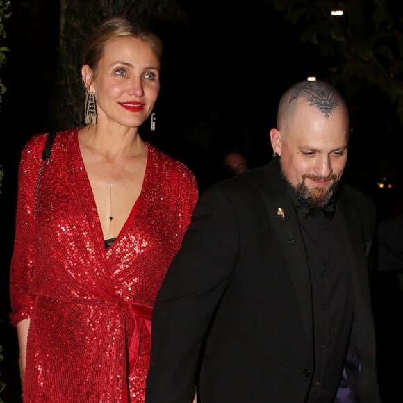 Sur Instagram, les amoureux déjà parents d'une fille, Raddix, née le 30 décembre 2019, ont écrit : "Nous sommes heureux et excités d'annoncer la naissance de notre fils, Cardinal Madden."
Cameron Diaz et son mari Benji Madden - Les célébrités quittent la soirée qui est censé être le mariage de Gwyneth Paltrow et de son fiancé Brad Falchuk à Los Angeles