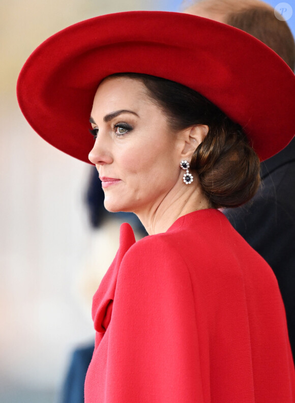 Cérémonie de bienvenue du président de la Corée du Sud et de sa femme à Horse Guards Parade à Londres, le 21 novembre 2023. 