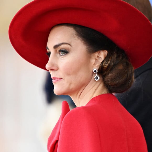 Cérémonie de bienvenue du président de la Corée du Sud et de sa femme à Horse Guards Parade à Londres, le 21 novembre 2023. 