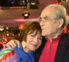 Macha Méril et son compagnon Michel Legrand - Enregistrement de l'émission "Vivement dimanche" à Paris le 5 mars 2014 et qui sera diffusée le 9 Mars. L'actrice Macha Méril (née princesse Maria-Magdalena Wladimirovna Gagarina), âgée de 73 ans, invitée sur le plateau de "Vivement dimanche" à l'occasion de la sortie de son nouveau livre, "L'amour dans tous ses états", a révélé qu'elle était amoureuse du célèbre musicien Michel Legrand, âgé de 82 ans, auteur de nombreuses musiques de films, tels que "Les parapluies de Cherbourg" de Jacques Demy et qu'ils allaient se marier très prochainement.