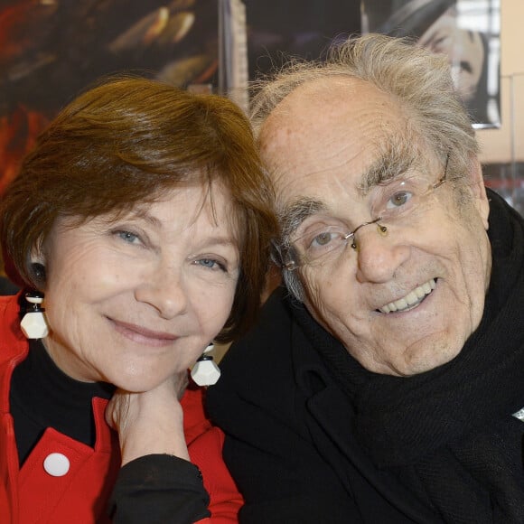 Macha Méril et son compagnon Michel Legrand - 34ème édition du salon du livre à la Porte de Versailles à Paris le 23 mars 2014. 