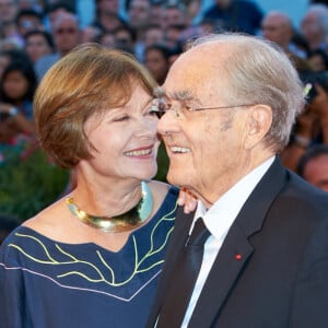 Macha Méril et son fiancé Michel Legrand - Tapis rouge du film "La rançon de la gloire" lors du 71ème festival international du film de Venise, le 28 août 2014.
