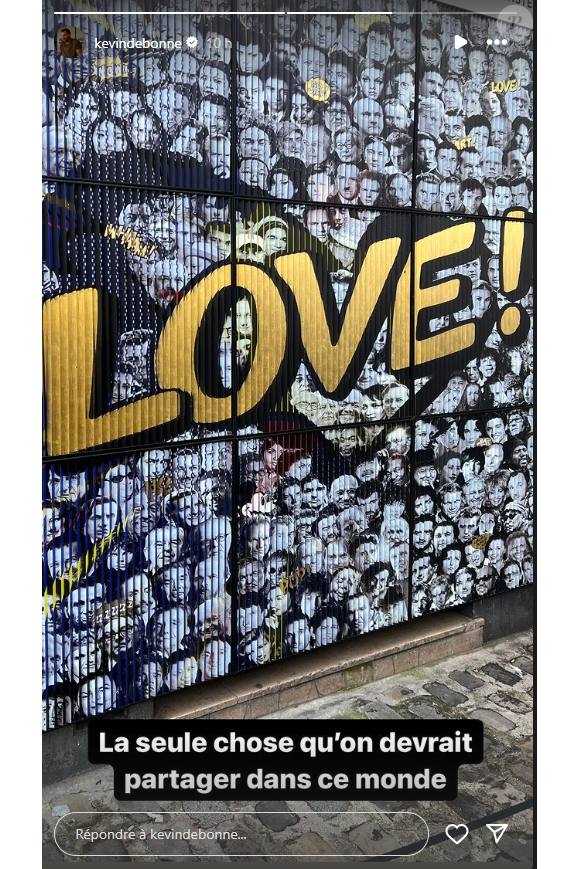 Après quoi, Kevin Debonne a tenté d'apaiser les coeurs. "La seule chose qu'on devrait partager dans ce monde", a-t-il écrit sur une image d'un mur où était tagué le mot "LOVE", comprenez "amour".
Kevin Debonne, l'ex-mari d'Inès Reg réagit à l'affaire qui l'oppose à Natasha St-Pier. Instagram