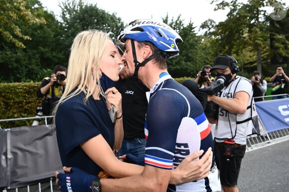 Julian Alaphilippe et sa compagne Marion Rousse - Championnats du Monde UCI - Elite Hommes en Belgique le 26 septembre 2021.