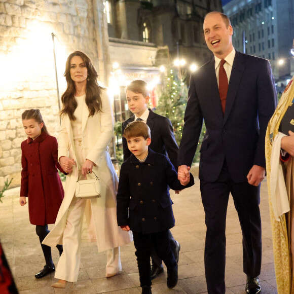 Toute la famille, unie, arrive à l'abbaye de Westminster peu avant Noël. Londres, le 8 décembre 2023. Photo Chris Jackson/PA Wire/ABACAPRESS.COM