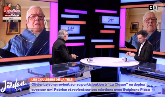 L'animateur Fabrice intervient dans l'émission "Chez Jordan" lors de l'interview d'Olivier Lejeune.