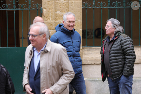 Christian Jeanpierre - Obsèques de Sylvain Augier en l'église de Sommières, petite commune du Gard le 28 mars 2024. L'ancien présentateur de La Carte au trésor est décédé brutalement à 68 ans le samedi 16 mars à son domicile de Lecques. © Franz Chavaroche/Nice-Matin/Bestimage