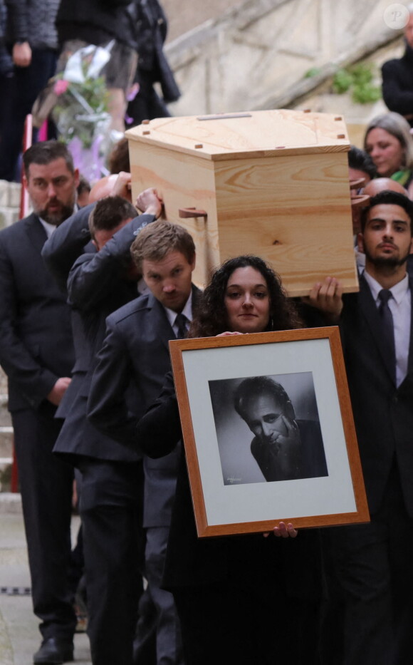 Obsèques de Sylvain Augier en l'église de Sommières, petite commune du Gard le 28 mars 2024. L'ancien présentateur de La Carte au trésor est décédé brutalement à 68 ans le samedi 16 mars à son domicile de Lecques. © Franz Chavaroche/Nice-Matin/Bestimage