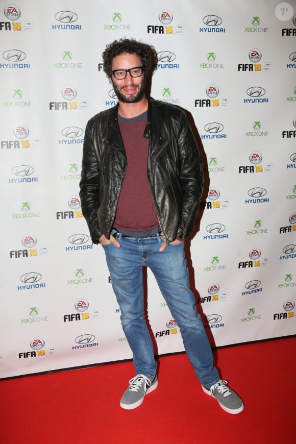 Emmanuel Levy (Manu Levy) - Soirée de lancement du jeu vidéo "FIFA 2016" au Faust à Paris, le 21 septembre 2015.