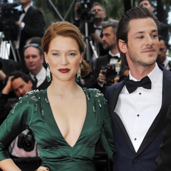 De quoi énormément attrister, encore aujourd'hui, Léa Seydoux.
Léa Seydoux, Gaspard Ulliel, et Bertrand Bonello - Montée des marches du film " Saint Laurent" lors du 67 ème Festival du film de Cannes – Cannes le 17 mai 2014.