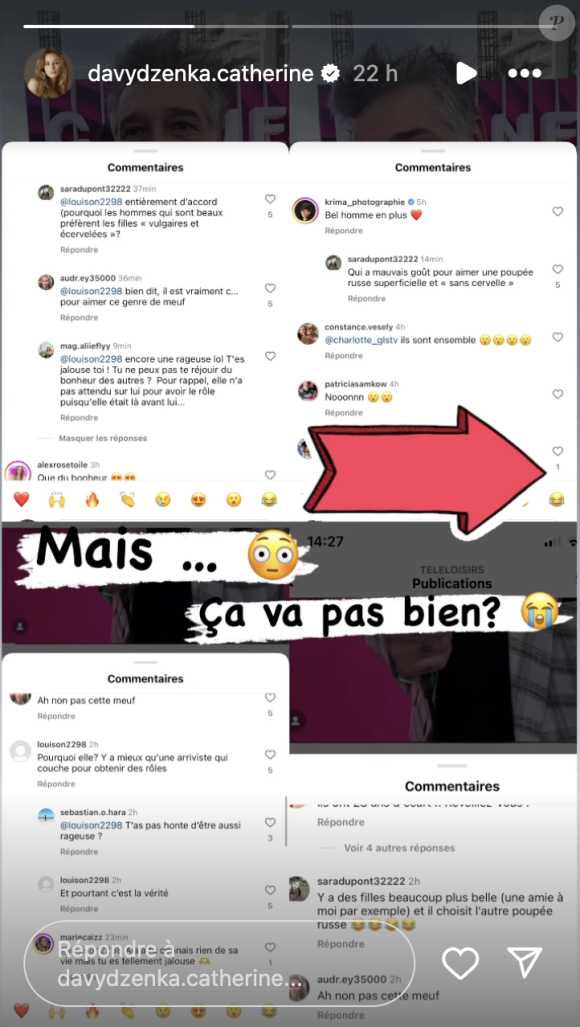 "Mais... ça va pas bien ?", a-t-elle réagi en découvrant les messages.