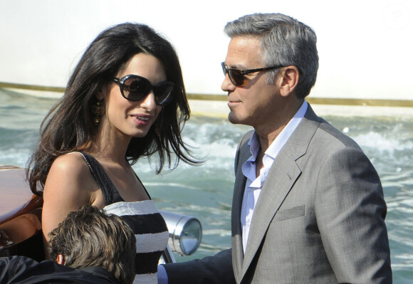 George Clooney et sa fiancée Amal Alamuddin - Arrivées des invités pour le mariage de George Clooney et Amal Alamuddin à Venise. Le 26 septembre 2014 