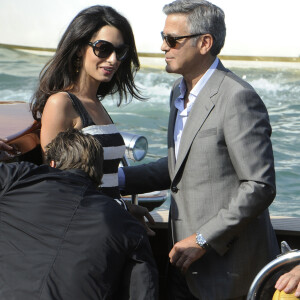 Un choix capital pour le jeune couple, très engagé. 
George Clooney et sa fiancée Amal Alamuddin - Arrivées des invités pour le mariage de George Clooney et Amal Alamuddin à Venise. Le 26 septembre 2014 