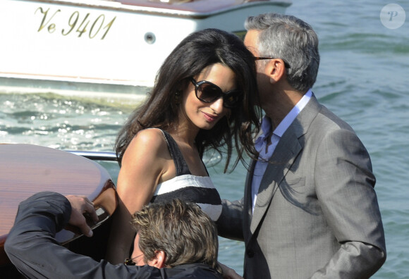 George Clooney et sa fiancée Amal Alamuddin - Arrivées des invités pour le mariage de George Clooney et Amal Alamuddin à Venise. Le 26 septembre 2014 