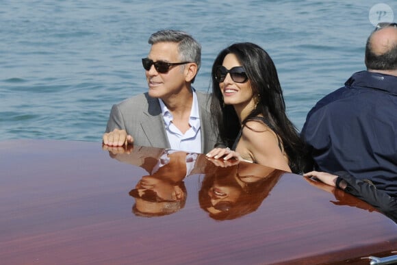 Leur mariage s'était déroulé quelques mois plus tard à Venise. 
George Clooney et sa fiancée Amal Alamuddin - Arrivées des invités pour le mariage de George Clooney et Amal Alamuddin à Venise. Le 26 septembre 2014 
