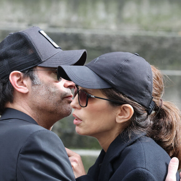 Anthony Delon et Maïwenn - Arrivées aux obsèques de Jean-Yves Le Fur en l'église Saint-Roch à Paris, le 6 avril 2024. © Jacovides / Moreau / Bestimage