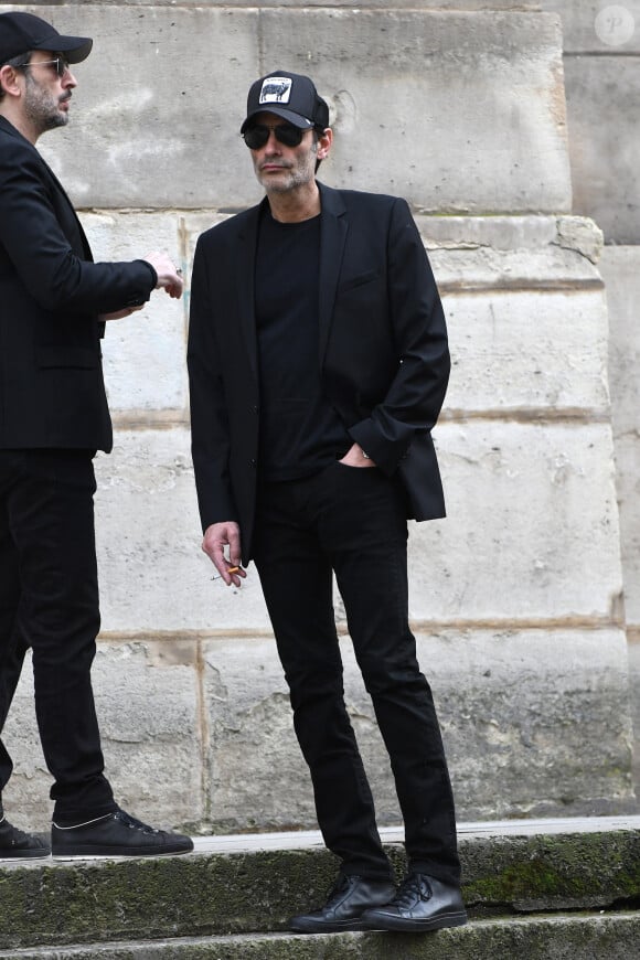 Anthony Delon - Arrivées aux obsèques de Jean-Yves Le Fur en l'église Saint-Roch à Paris, le 6 avril 2024