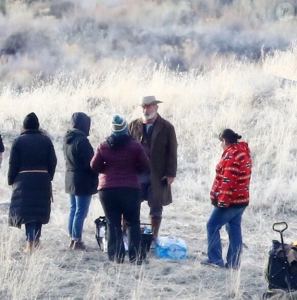 Alec Baldwin sur le tournage du film "Rust" dans le Montana, le 24 avril 2023. 