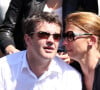Herve Mathoux et sa femme Maryline Olivie - Jour 10 - People aux Internationaux de France de tennis de Roland Garros lors du match de Jo-Wilfrid Tsonga contre Roger Federer le 4 juin 2013. 