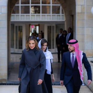 Rania de Jordanie, Hussein et Rajwa de Jordanie - Célebrations du 25ème anniversaire du trône. Amman, Jordanie, 7 février 2024.