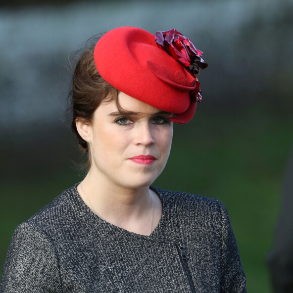 La princesse Eugenie quittant l'office du jour de Noël à l'église St Mary Magdalene sur le domaine de Sandringham dans le Norfolk à Sandringham, au Royaume-Uni, le dimanche 25 décembre 2016. Photo par Chris Radburn/PA Wire/ABACAPRESS.COM