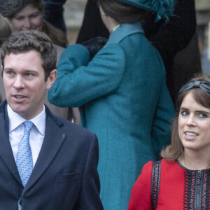 La princesse Eugenie et Jack Brooksbank. Les membres de la famille royale assistent à l'office du jour de Noël à l'église St Mary Magdalane Sandringham, Royaume-Uni, 25 décembre 2018. Photo par Arthur Edwards/The Sun/News Licensing/ABACAPRESS.COM